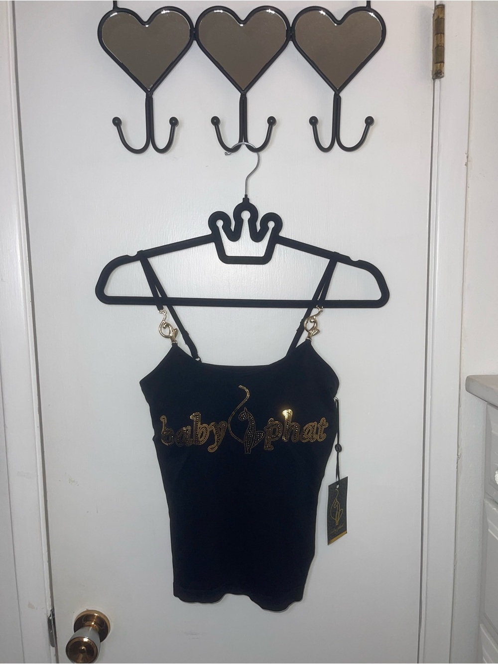 NWT Baby Phat Black Tank with Gold Logo and Hardware